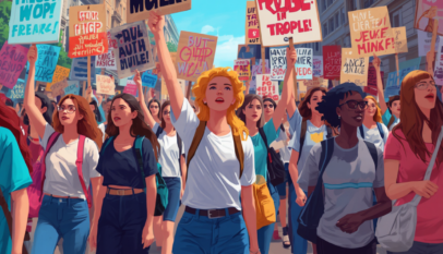 jóvenes protestando