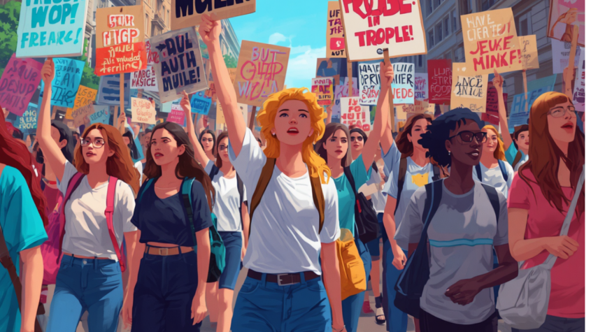 jóvenes protestando
